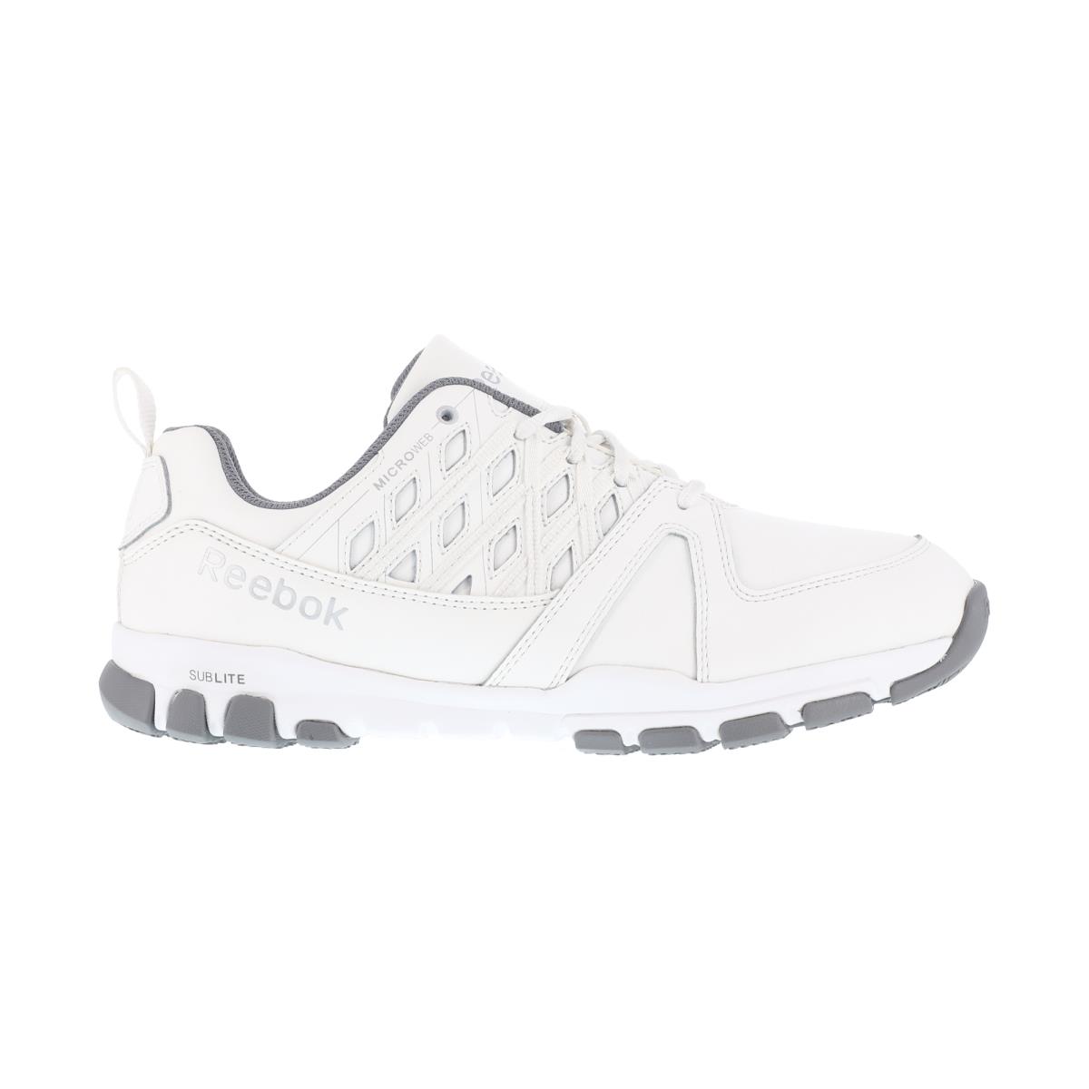 Reebok Womens White Leather Work Shoes AT Sublite Cushion M