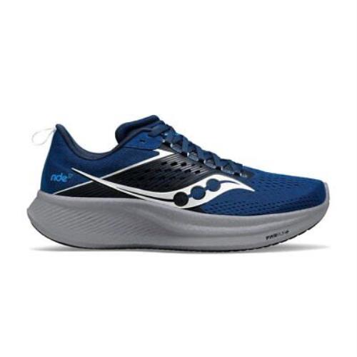 Saucony Men`s Ride 17 Running Shoes - Tide/silver - Silver