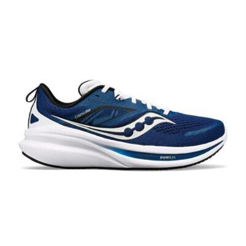 Saucony Men`s Omni 22 Running Shoes - Tide/white Wide Width - White