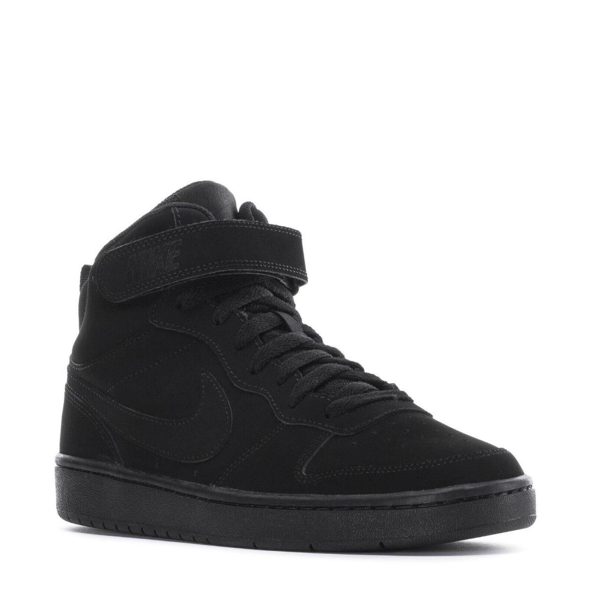 Big Kids Nike Court Borough Mid 2 Shoes CW5867-001 Black Black - Black