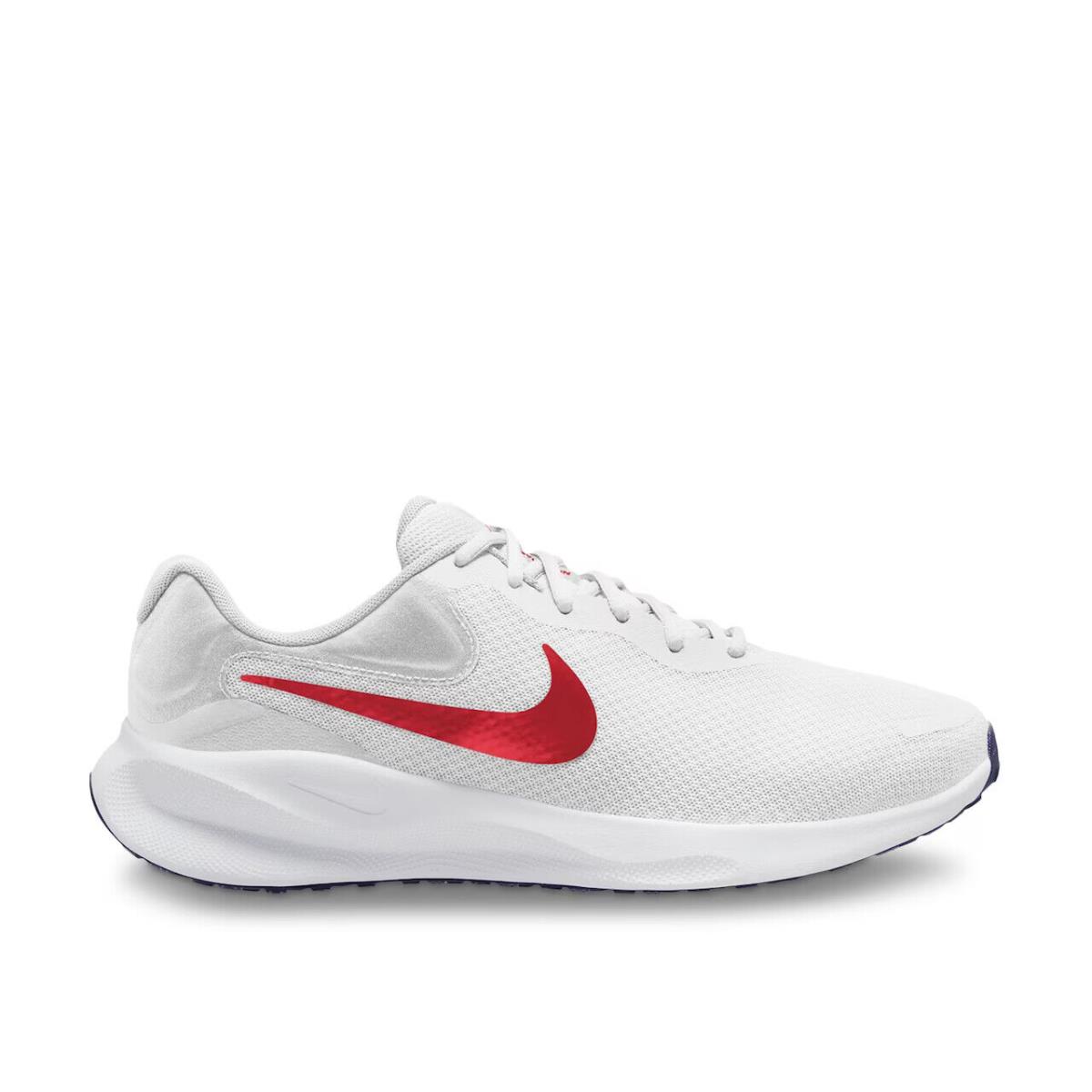 Men Nike Revolution 7 Shoes Extra Wide/4E - White/Red