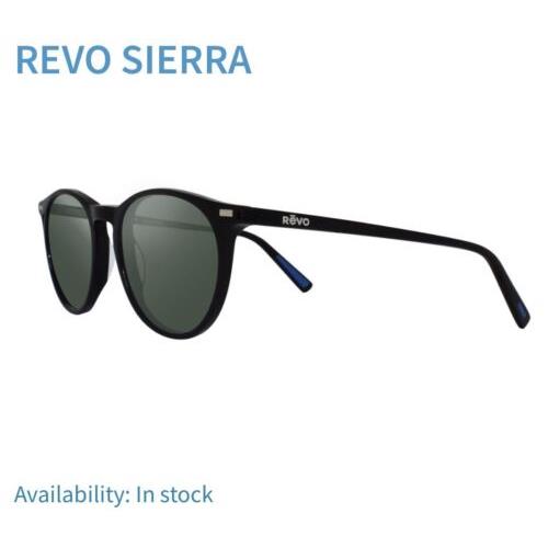 Revo Sierra Black- Smokey Green Glass Lens 49-19 Polarized Sunglass Frame