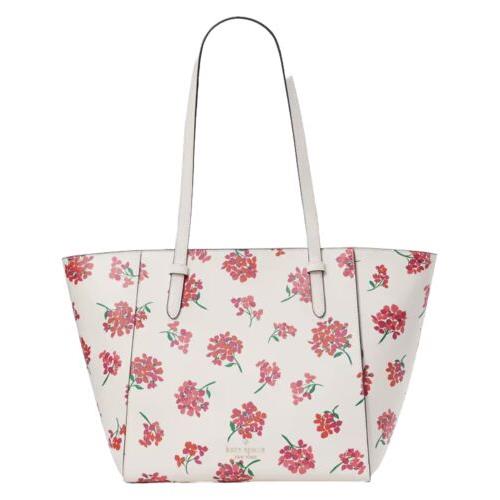 Kate Spade Becca Floral Tote Carryall Shoulder Bag Purse Fresh Peach Multi - Handle/Strap: White, Hardware: Gold, Exterior: