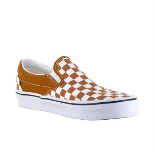 Vans Classic Slip-on Color Theory Sneakers Golden Brown Skate Shoes - Golden Brown