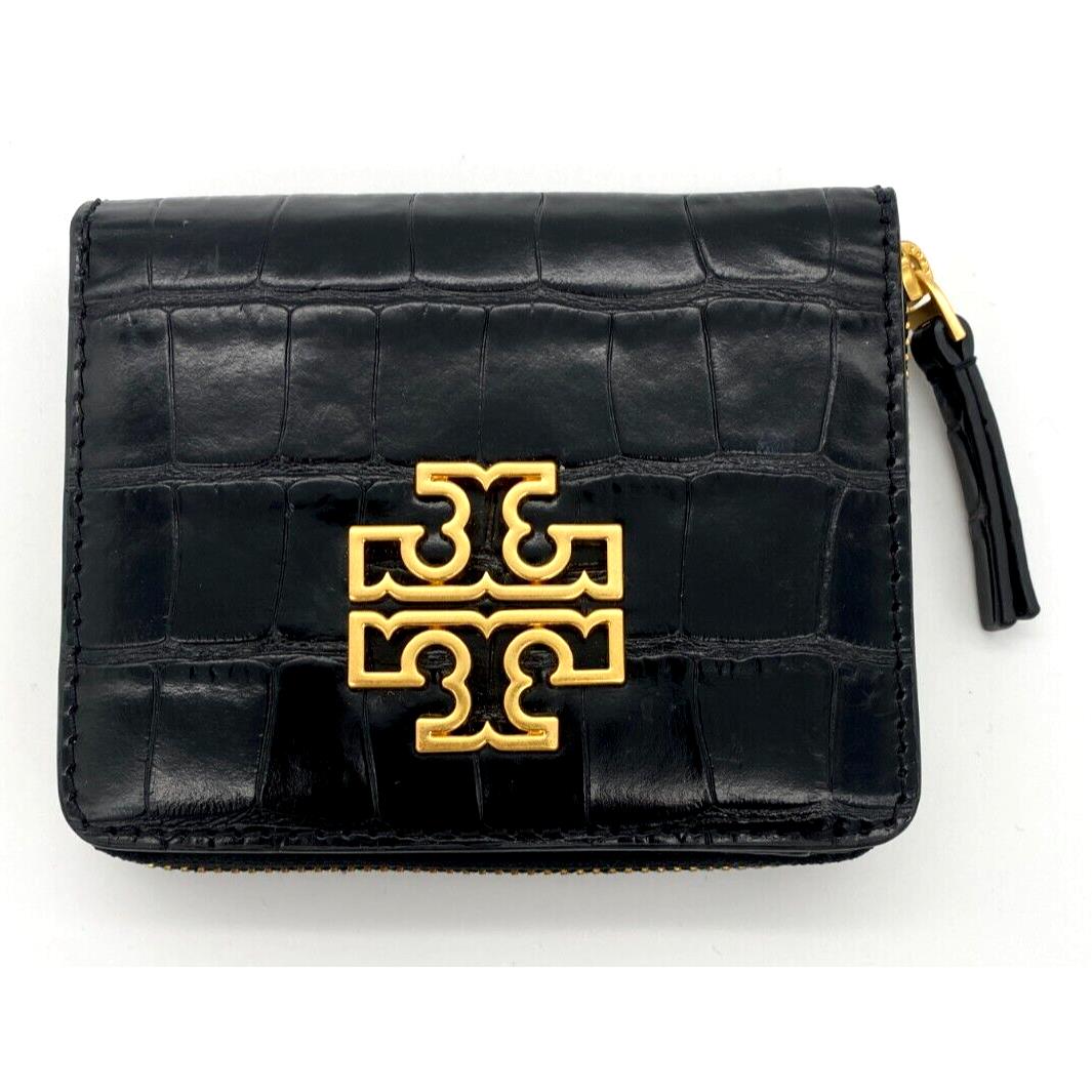 Tory Burch - 86061 - Britten Croc Mini Wallet - Coin Pouch - Black