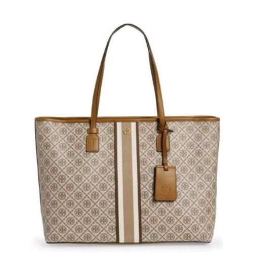 Tory Burch T Monogram Coated Canvas Tote Bag Size Large