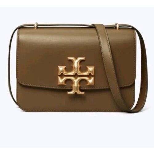 Tory Burch Eleanor Convertible Gold Logo Shoulder Leather Bag