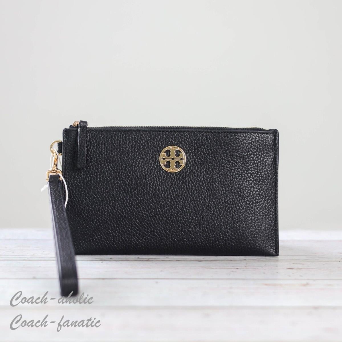 Tory Burch Chelsea Wristlet Leather Wallet in Black