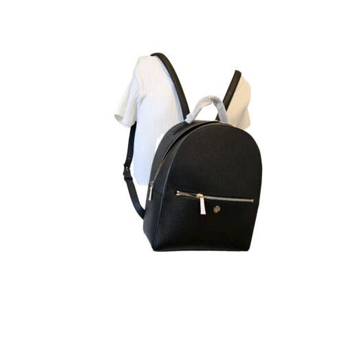 Tory Burch Women`s Emerson 55487 Saffiano Leather Medium Backpack Bag - Black