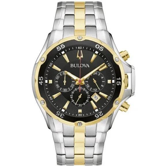 Bulova Men`s Classic Chronograph Dress Sport Calendar Gold Watch 43mm 98B376