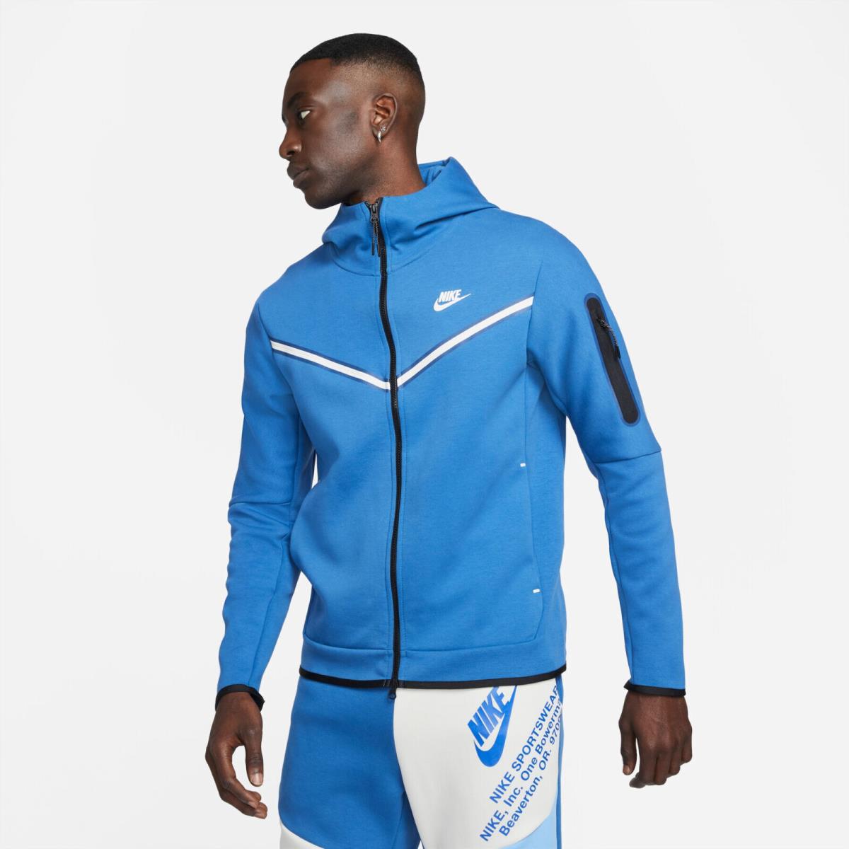 Nike Sportswear Tech Fleece Windrunner Men`s Full-zip Hoodie Blue