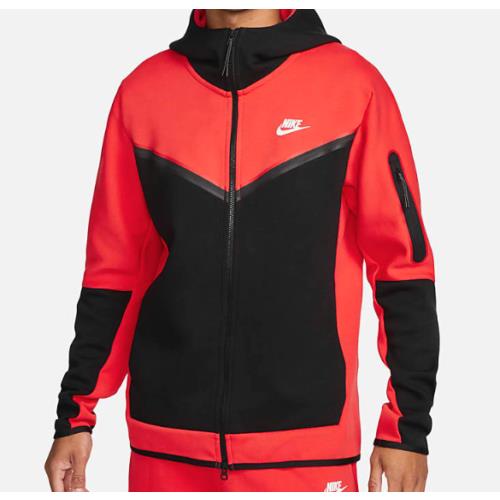 Nike Sportswear Tech Fleece Windrunner Men`s Full-zip Hoodie Red / Black