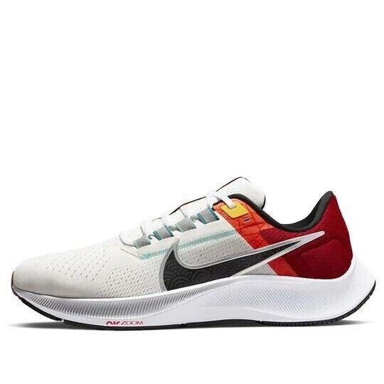 Nike Air Zoom Pegasus 38 DQ4499-101 Men`s Cream Red Black Running Shoes XXX802 - Cream Red Black