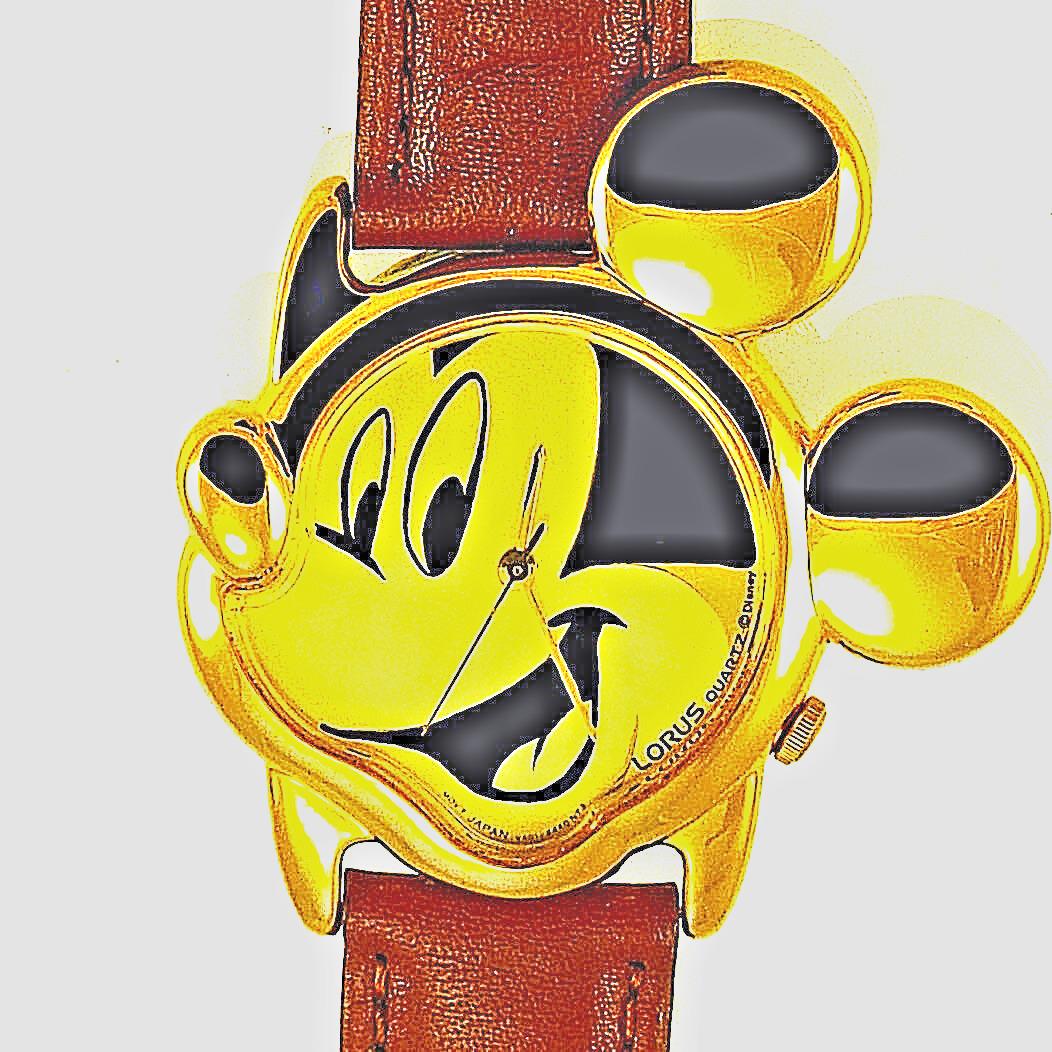 Seiko Mickey Mouse Disney Lorus Gold Ears and Case Unworn Watch Rare Just