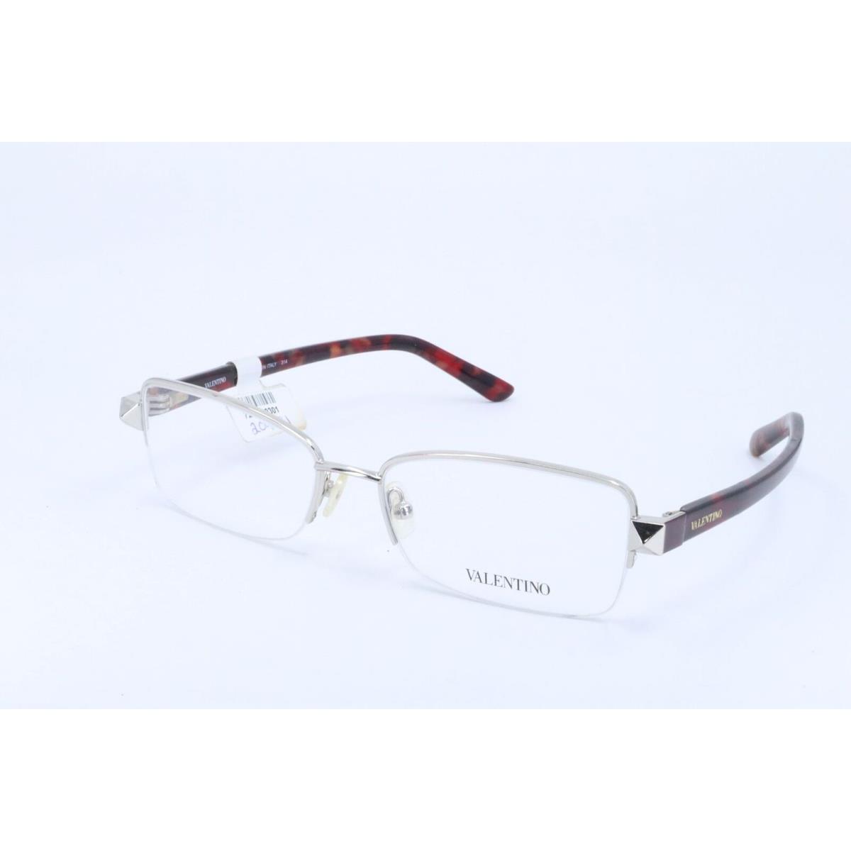 Valentino V2123 Gold Rectangle Women Semi Rimless 53-16-135 Eyeglasses Frames