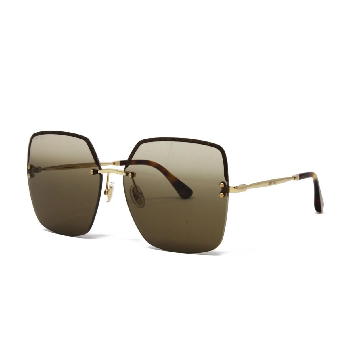 Jimmy Choo Sunglasses Women`s Square Tavi/s 01Q Gold Brown 60mm