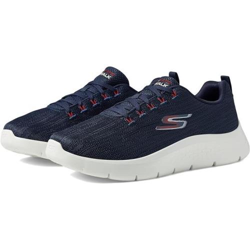 Man Skechers GO Walk Flex Quota Lace Up Shoe 216481 Color Navy/red - Navy/Red