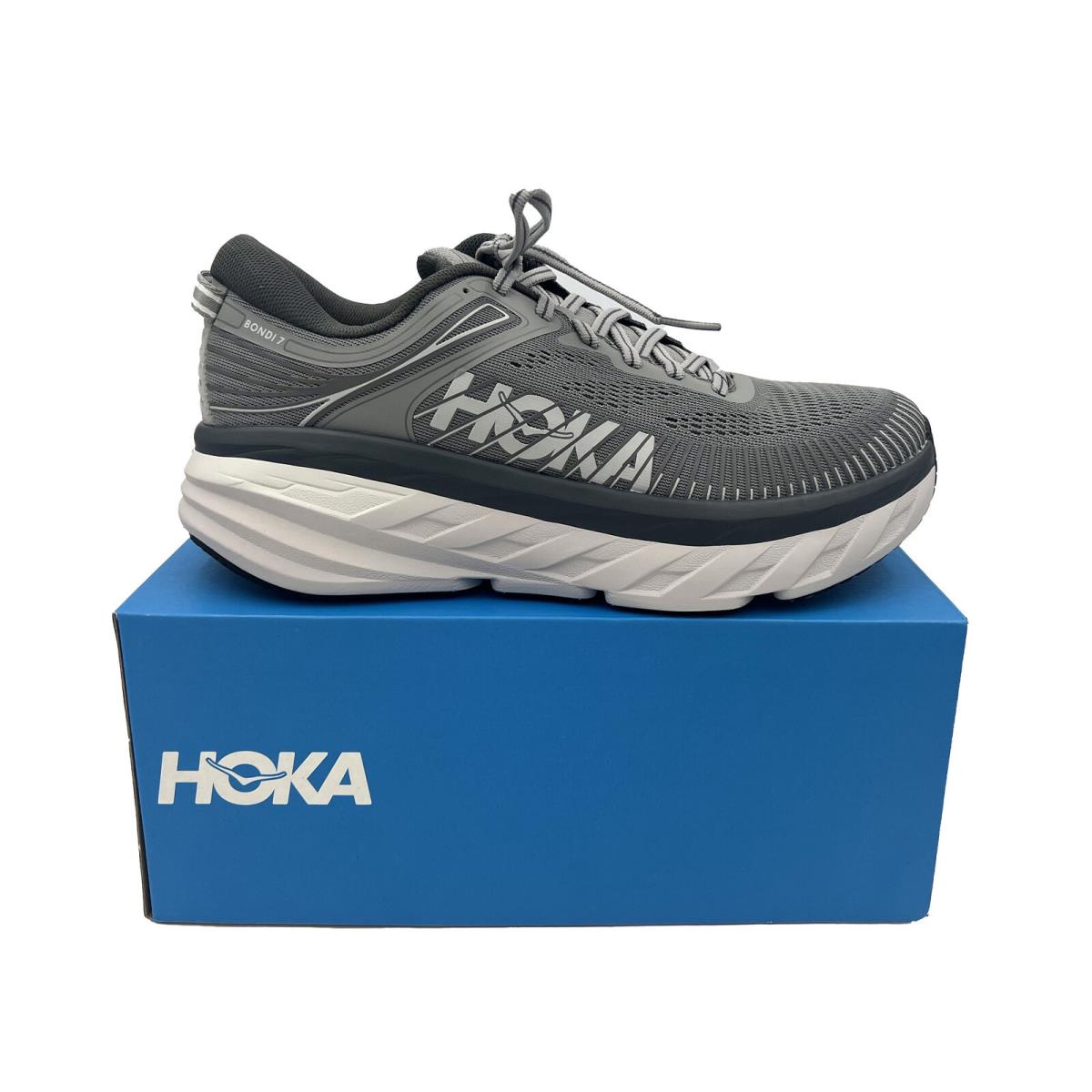 Hoka One One Men`s Bondi 7 Running Shoes Size Color Options Wild Dove/Dark Shadow