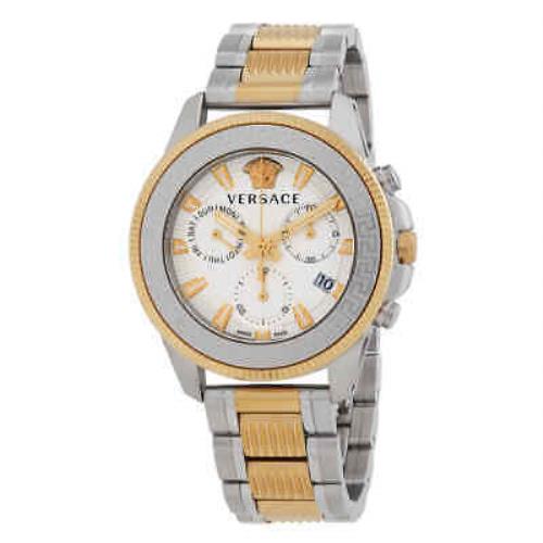 Versace Greca Action Chronograph Quartz Silver Dial Men`s Watch VE3J00522