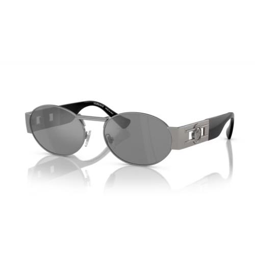 Versace VE2264 10016G Grey Mirror/ Matte Gunmetal Oval Men`s Sunglasses