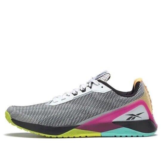 Men Reebok Nano X1 Grit Training Shoes Size 12.5 White Black Pink Green H02864