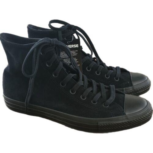 Converse Ctas Hi Suede Black/black Monochrome Shoes Mens Sz 10 Womens Sz 12