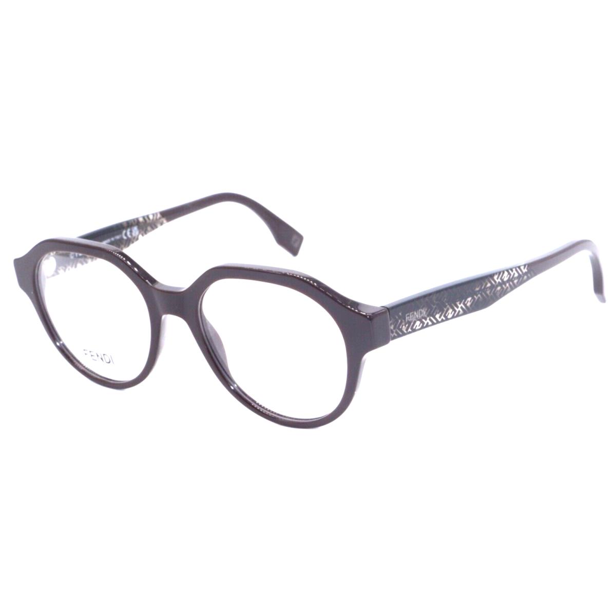 Fendi FE 50049I 050 Polished Dark Brown Frame Eyeglasses 51-18