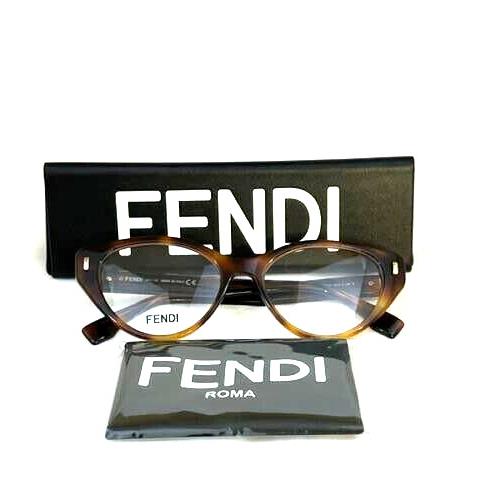 Fendi FE50020I 053 Blonde Havana Gold Eyeglasses Frame 53-17