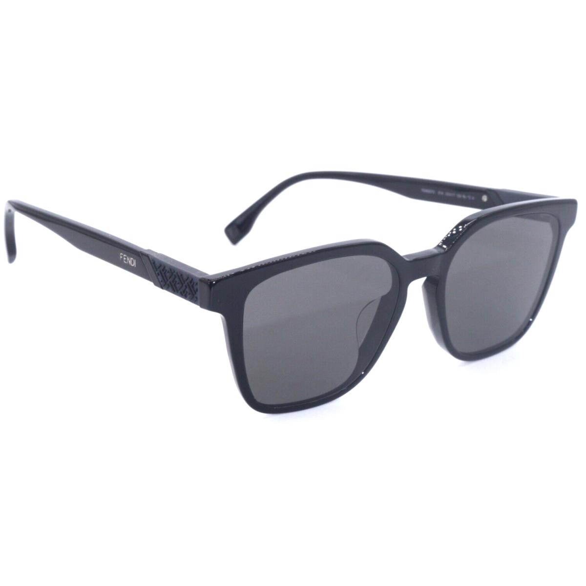 Fendi FE 40057U 01A Polished Black/grey Lenses Sunglasses 53-17