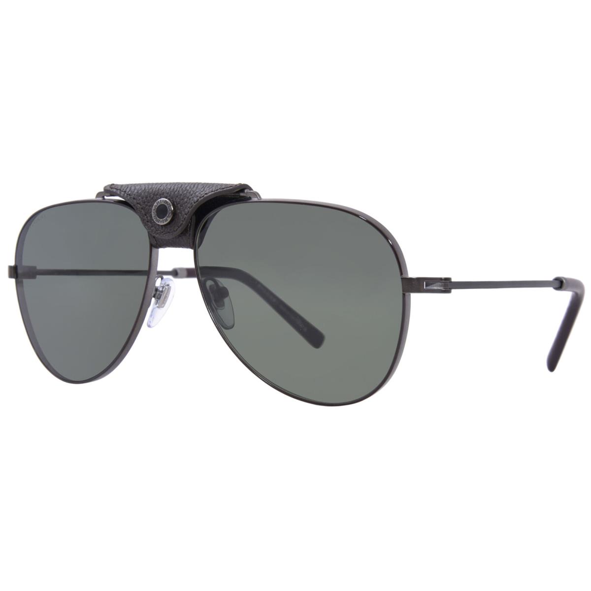 Bvlgari BV5061-Q 195/31 Sunglasses Men`s Matte Gunmetal/brown/green Pilot 60mm