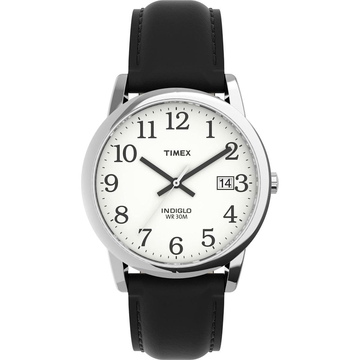 Timex T2H281 Easy Reader 35mm Black Leather Strap Watch