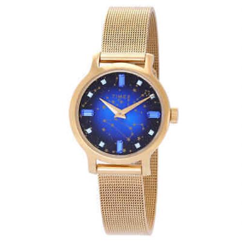 Timex Transcend Celestial Quartz Ladies Watch TW2V51900 - Dial: Blue Gradient, Band: Gold-tone, Bezel: Gold-tone
