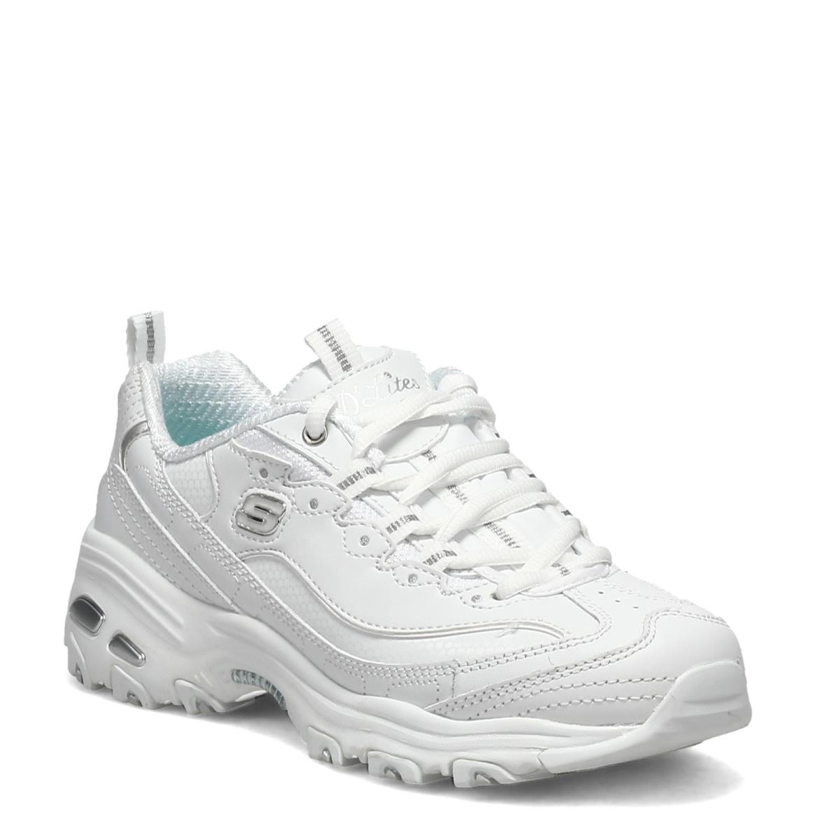 Women`s Skechers D`lites - Fresh Start Sneaker - Wide Width 11931EW-WSL White S 10