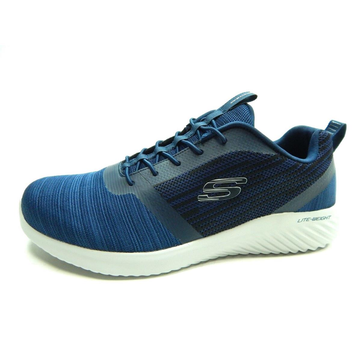 Skechers Bounder Navy Wide Fit Men Shoes Size 13 - Blue