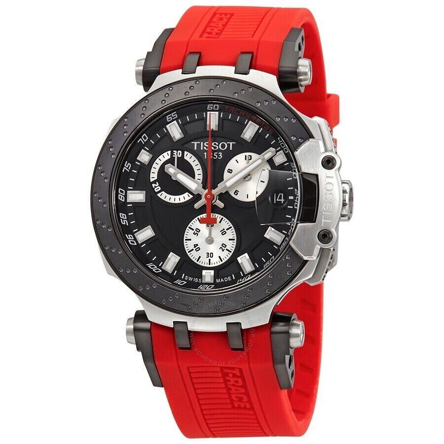 Tissot T-race Chronograph Quartz Black Dial Red Band Men`s Watch T1154172705100