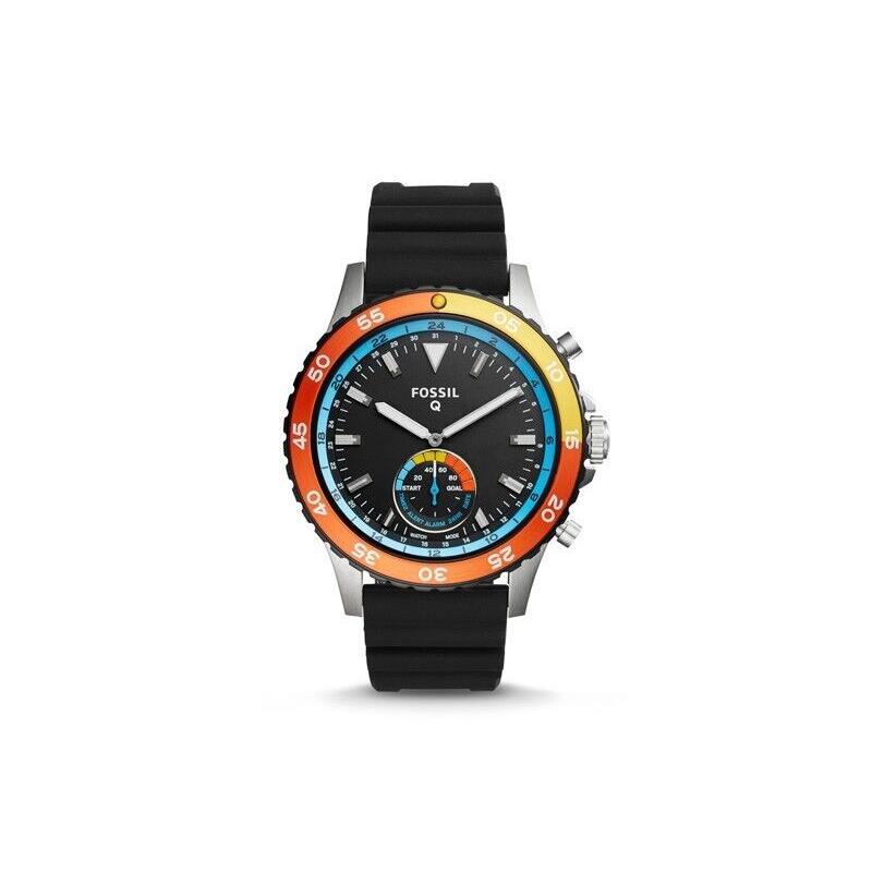 Fossil q crewmaster deals hybrid black silicone smartwatch