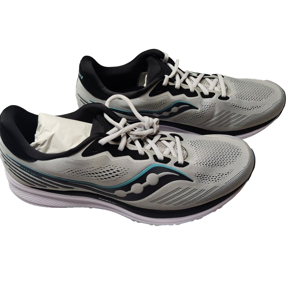 Saucony Ride 14 Men Size 14 Gray Black Running Shoes