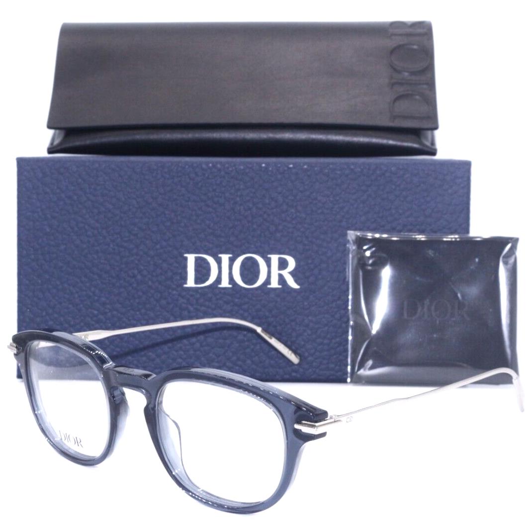 Christian Dior Diorblacksuito R2I 3300 Blue-silver Authentc Eyeglasses 49-21 - Frame: TRANSPARENT BLUE/SILVER