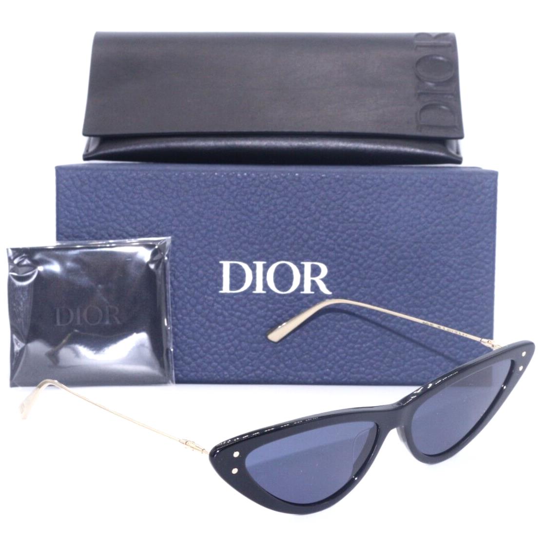 Christian Dior Missdior B4U 1280 Shiny Black-gold/blue Lens Sunglasses 55-14