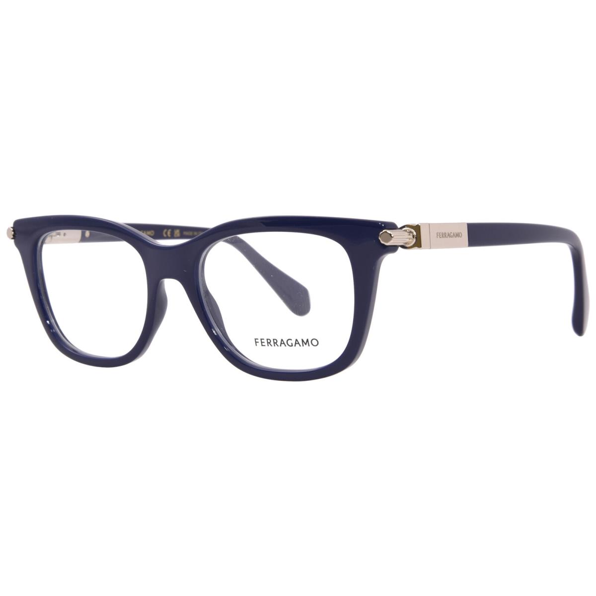 Salvatore Ferragamo SF2973 414 Eyeglasses Women`s Blue Navy/gold Full Rim 50mm