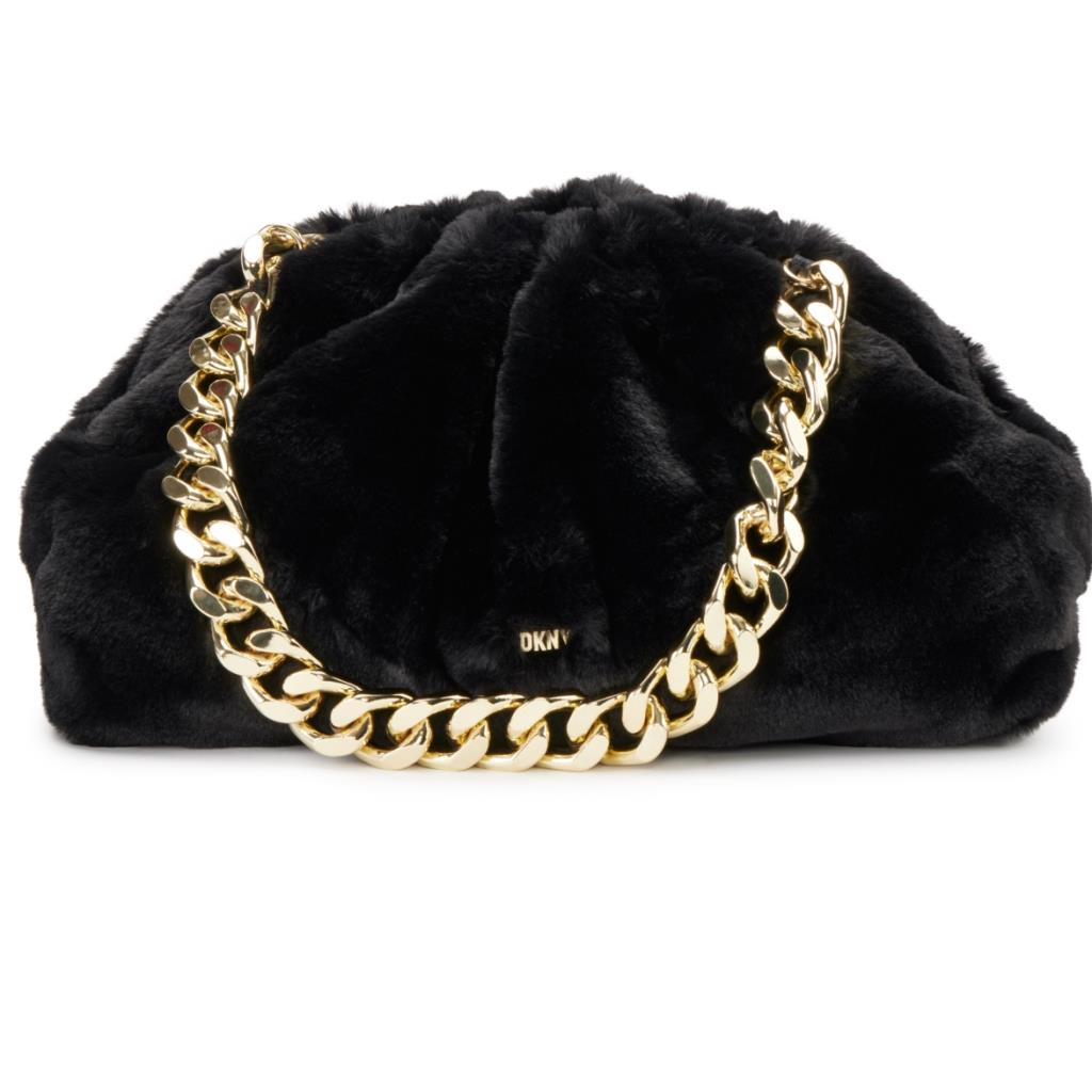 Dkny Women`s Presley Shoulder Bag Furr Black Gold Cha