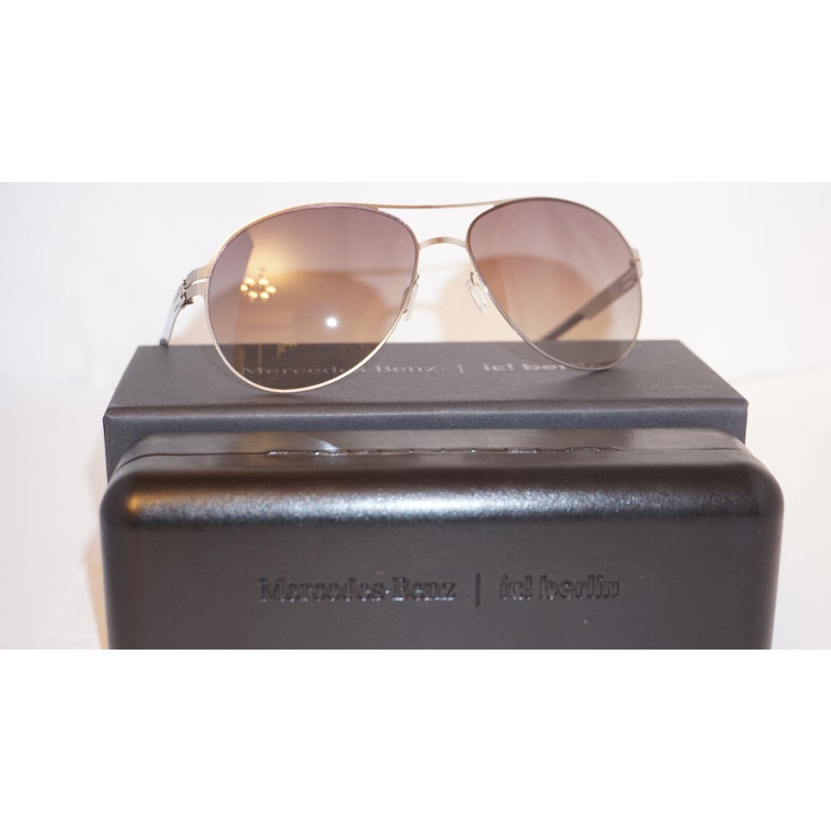 IC Berlin Sunglasses IC Berlin Aviator Mercedes MB 02 Silver Brown 58 14 135