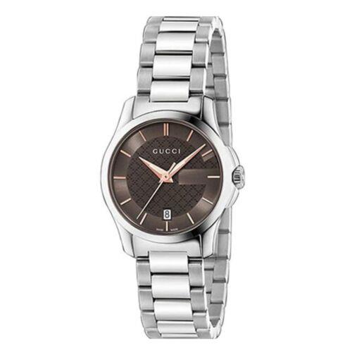 Gucci YA126529 Women`s G-timeless Brown Dial Quartz Watch