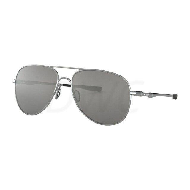 Oakley OO4119-08 Elmont Silver Aviator Chrome Iridium Metal Sunglasses - Frame: Silver, Lens: