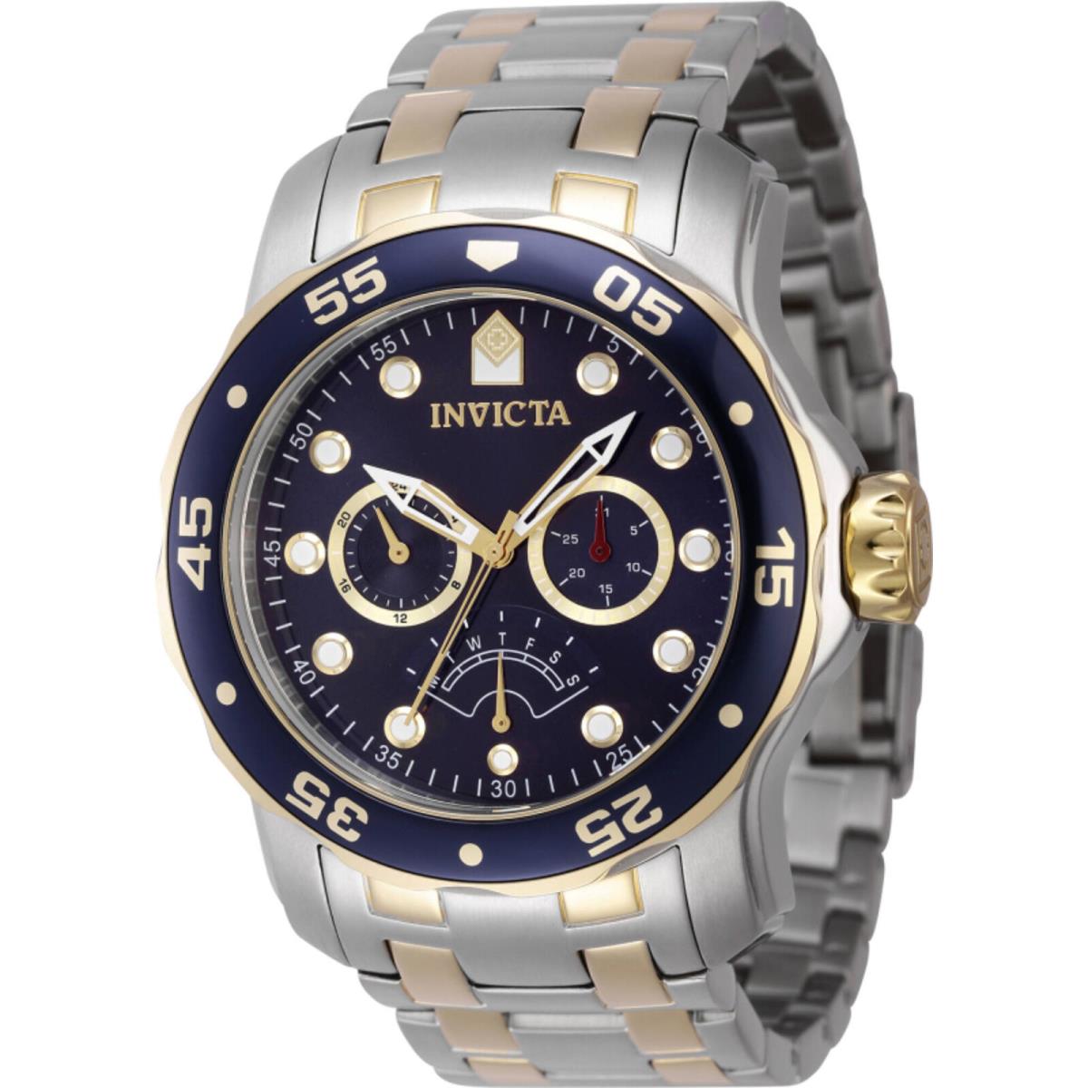 Invicta Men`s Watch Pro Diver Quartz Rotating Bezel Blue Dial Bracelet 47001