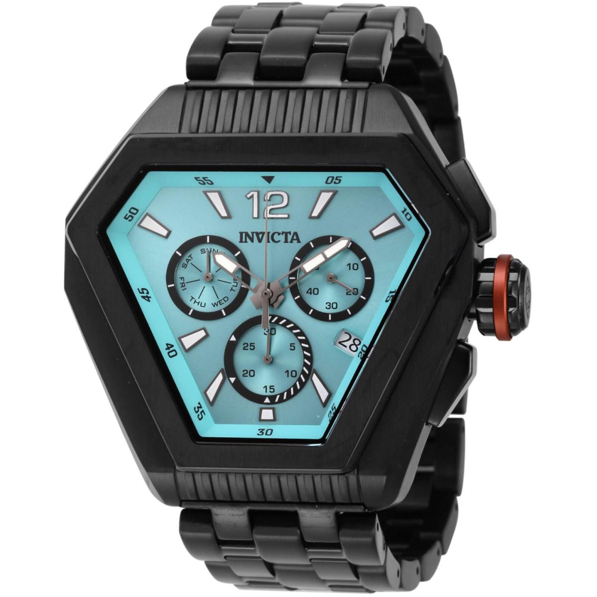 Invicta Men`s Watch Speedway Chronograph Turquoise Dial Black Bracelet 46102