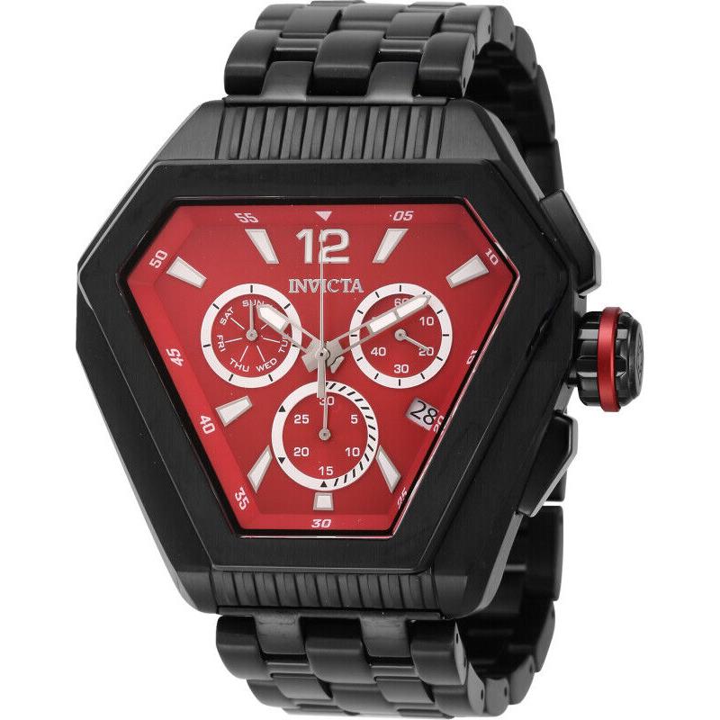 Invicta Speedway Chronograph Quartz Red Dial 53mm Stainless Steel Men`s Watch