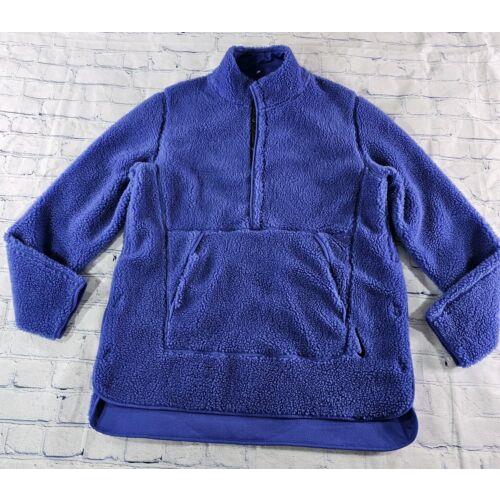 Nike Yoga Sherpa Fleece Pullover Jacket Blue DD2182-430 Mens Size Medium