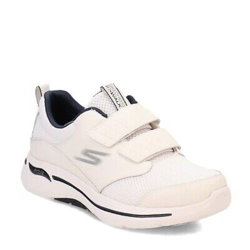 Men`s Skechers GO Walk Arch Fit - Preserve Walking Shoe 216152-WNV White Leathe - WHITE