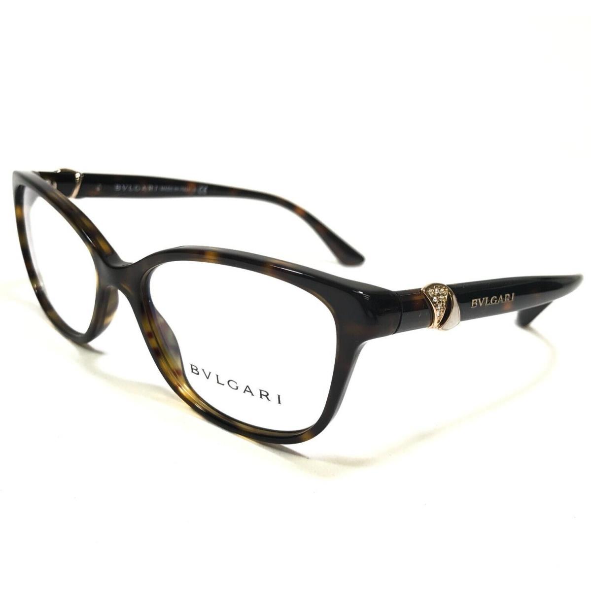 Bvlgari Eyeglasses Frames 4128-B 504 Brown Tortoise Gold Crystals 54-16-140